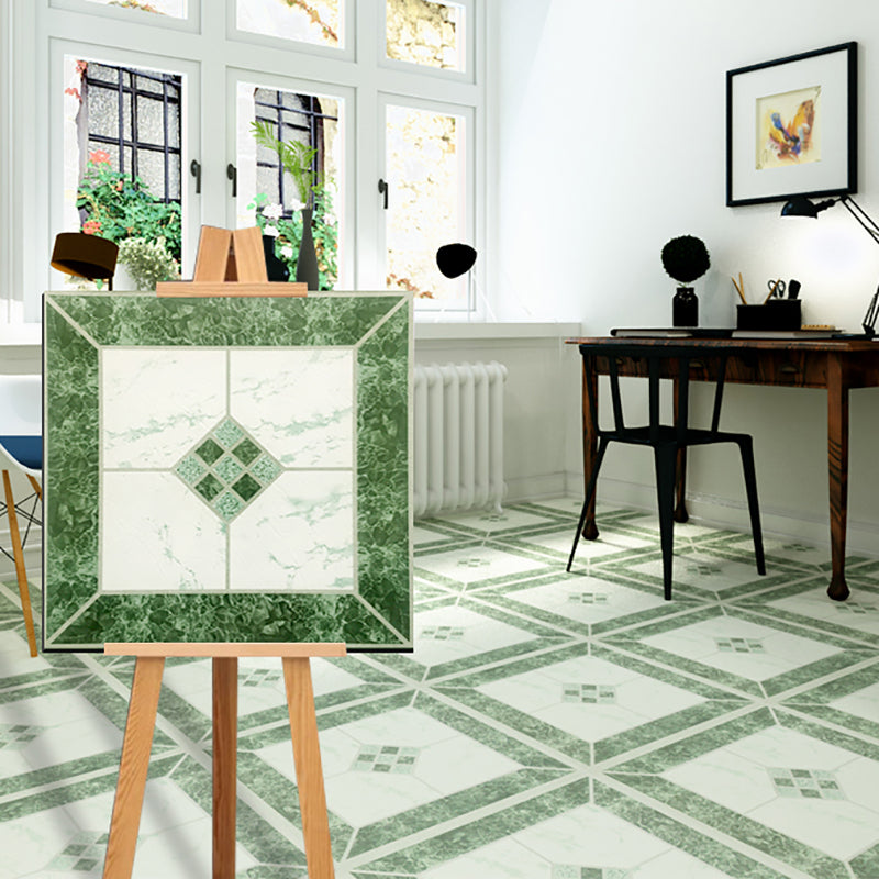 Square Scratch Resistant Plastic floor Water Resistant Floor Tile Green Clearhalo 'Flooring 'Home Improvement' 'home_improvement' 'home_improvement_vinyl_flooring' 'Vinyl Flooring' 'vinyl_flooring' Walls and Ceiling' 7398191