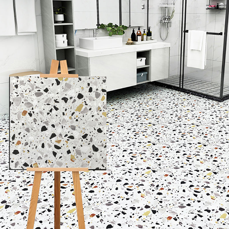 Square Scratch Resistant Plastic floor Water Resistant Floor Tile Gray-White Clearhalo 'Flooring 'Home Improvement' 'home_improvement' 'home_improvement_vinyl_flooring' 'Vinyl Flooring' 'vinyl_flooring' Walls and Ceiling' 7398192