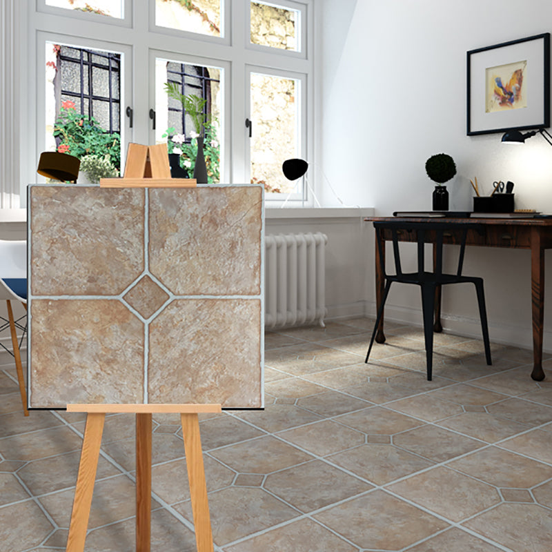 Square Scratch Resistant Plastic floor Water Resistant Floor Tile Light Khaki Clearhalo 'Flooring 'Home Improvement' 'home_improvement' 'home_improvement_vinyl_flooring' 'Vinyl Flooring' 'vinyl_flooring' Walls and Ceiling' 7398194