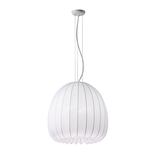 Hemisphere Drop Pendant Simple Fabric 1-Light White Hanging Ceiling Light over Table Clearhalo 'Ceiling Lights' 'Modern Pendants' 'Modern' 'Pendant Lights' 'Pendants' Lighting' 739840