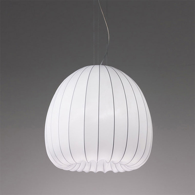 Hemisphere Drop Pendant Simple Fabric 1-Light White Hanging Ceiling Light over Table Clearhalo 'Ceiling Lights' 'Modern Pendants' 'Modern' 'Pendant Lights' 'Pendants' Lighting' 739841