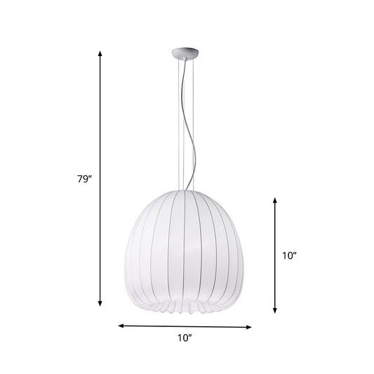 Hemisphere Drop Pendant Simple Fabric 1-Light White Hanging Ceiling Light over Table Clearhalo 'Ceiling Lights' 'Modern Pendants' 'Modern' 'Pendant Lights' 'Pendants' Lighting' 739842