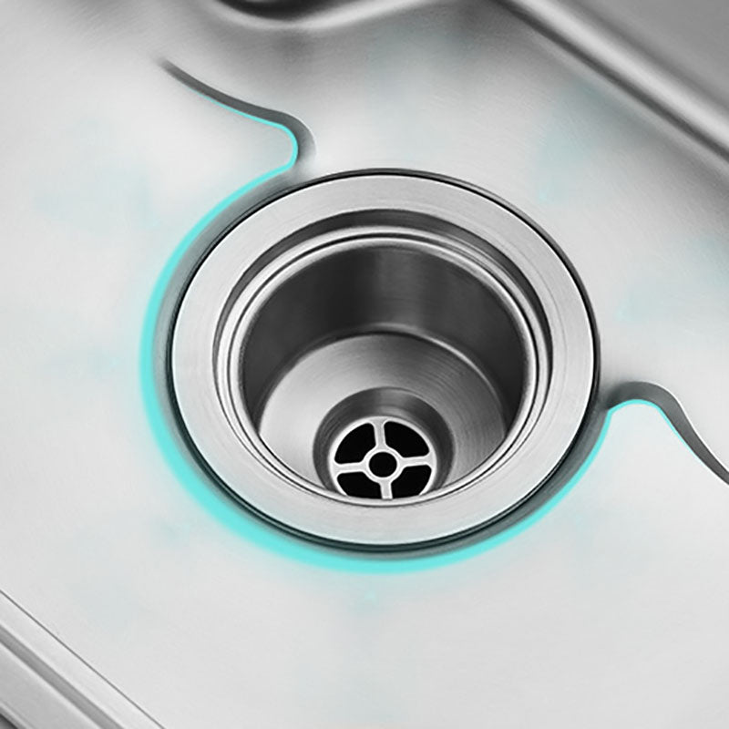 Rectangle Stainless Steel Kitchen Sink Double Basin Sink with Drain Assembly Clearhalo 'Home Improvement' 'home_improvement' 'home_improvement_kitchen_sinks' 'Kitchen Remodel & Kitchen Fixtures' 'Kitchen Sinks & Faucet Components' 'Kitchen Sinks' 'kitchen_sinks' 7398535