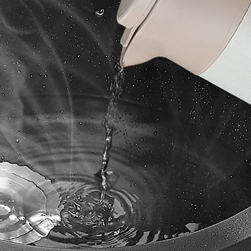 Single Bowl Kitchen Sink Quartz Round Shape Kitchen Sink with Strainer Clearhalo 'Home Improvement' 'home_improvement' 'home_improvement_kitchen_sinks' 'Kitchen Remodel & Kitchen Fixtures' 'Kitchen Sinks & Faucet Components' 'Kitchen Sinks' 'kitchen_sinks' 7398555