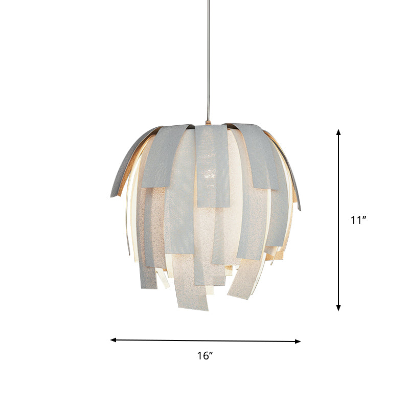 Fabric Sphere-Like Pendant Lamp Contemporary 1 Bulb White Hanging Light with Fringe Clearhalo 'Ceiling Lights' 'Modern Pendants' 'Modern' 'Pendant Lights' 'Pendants' Lighting' 739861