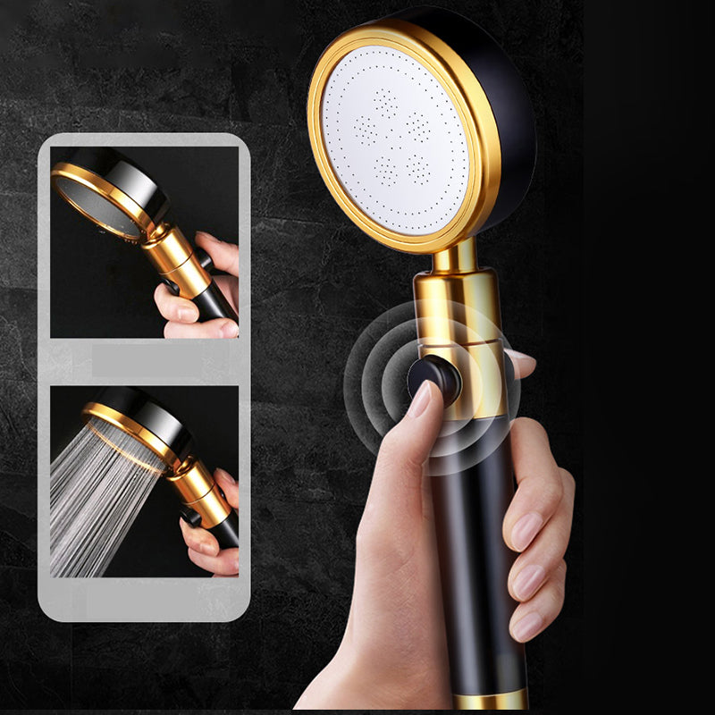 Modern Metal Hand Shower in Black Water Efficient Round Showerhead Clearhalo 'Bathroom Remodel & Bathroom Fixtures' 'Home Improvement' 'home_improvement' 'home_improvement_shower_heads' 'Shower Heads' 'shower_heads' 'Showers & Bathtubs Plumbing' 'Showers & Bathtubs' 7398628