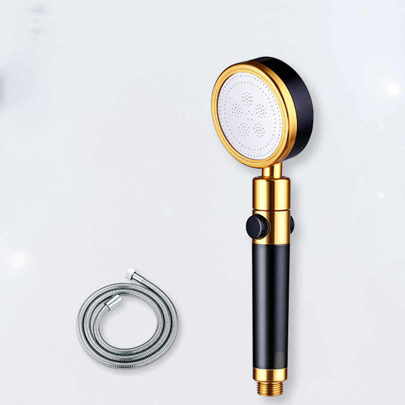Modern Metal Hand Shower in Black Water Efficient Round Showerhead Shower Head with Hose 1.5 meter Hose Clearhalo 'Bathroom Remodel & Bathroom Fixtures' 'Home Improvement' 'home_improvement' 'home_improvement_shower_heads' 'Shower Heads' 'shower_heads' 'Showers & Bathtubs Plumbing' 'Showers & Bathtubs' 7398629