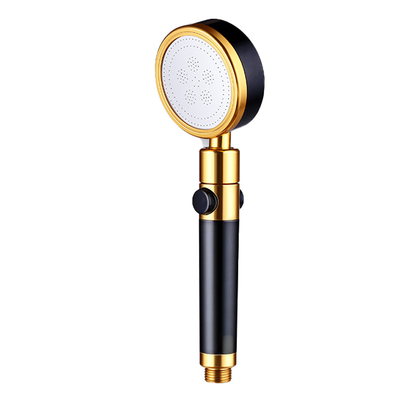 Modern Metal Hand Shower in Black Water Efficient Round Showerhead Clearhalo 'Bathroom Remodel & Bathroom Fixtures' 'Home Improvement' 'home_improvement' 'home_improvement_shower_heads' 'Shower Heads' 'shower_heads' 'Showers & Bathtubs Plumbing' 'Showers & Bathtubs' 7398632