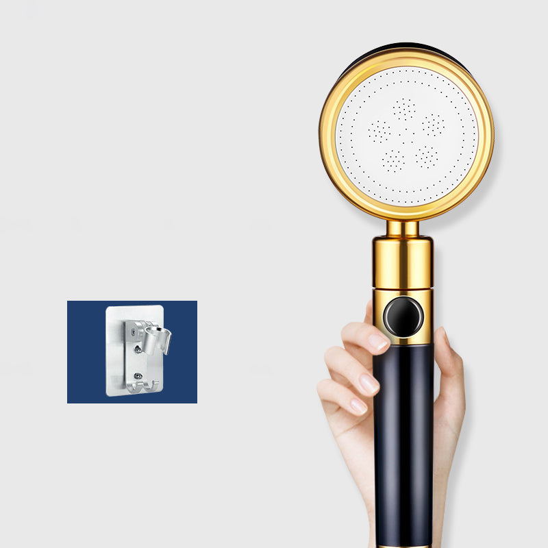 Modern Metal Hand Shower in Black Water Efficient Round Showerhead Shower & Punch-free Wall Seat Hose not included Clearhalo 'Bathroom Remodel & Bathroom Fixtures' 'Home Improvement' 'home_improvement' 'home_improvement_shower_heads' 'Shower Heads' 'shower_heads' 'Showers & Bathtubs Plumbing' 'Showers & Bathtubs' 7398635