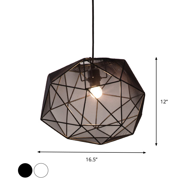 Geometric Bedroom Hanging Pendant Fabric Single Modern Suspended Lighting Fixture in Black/White Clearhalo 'Ceiling Lights' 'Modern Pendants' 'Modern' 'Pendant Lights' 'Pendants' Lighting' 739865