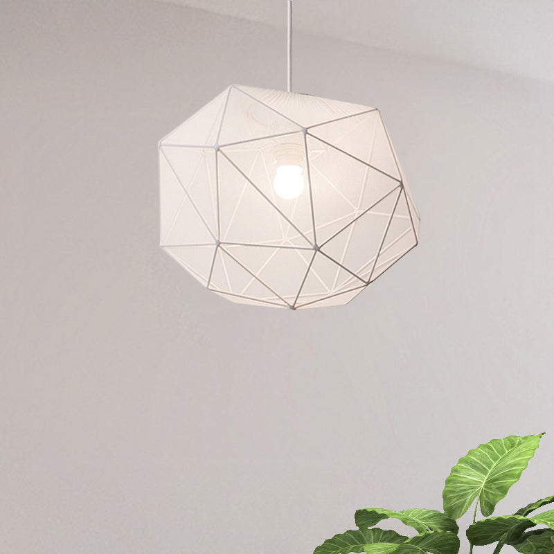 Geometric Bedroom Hanging Pendant Fabric Single Modern Suspended Lighting Fixture in Black/White Clearhalo 'Ceiling Lights' 'Modern Pendants' 'Modern' 'Pendant Lights' 'Pendants' Lighting' 739867