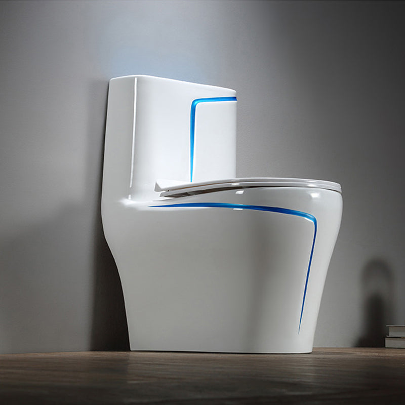 Floor Mounted Porcelain Urine Toilet Traditional Siphon Jet Flush Toilet 15"L x 27"W x 30"H Blue White 14" Clearhalo 'Bathroom Remodel & Bathroom Fixtures' 'Home Improvement' 'home_improvement' 'home_improvement_toilets' 'Toilets & Bidets' 'Toilets' 7398863