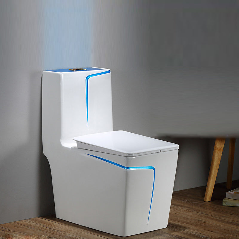 Floor Mounted Porcelain Urine Toilet Traditional Siphon Jet Flush Toilet 13"L x 27"W x 30"H Blue White Clearhalo 'Bathroom Remodel & Bathroom Fixtures' 'Home Improvement' 'home_improvement' 'home_improvement_toilets' 'Toilets & Bidets' 'Toilets' 7398867