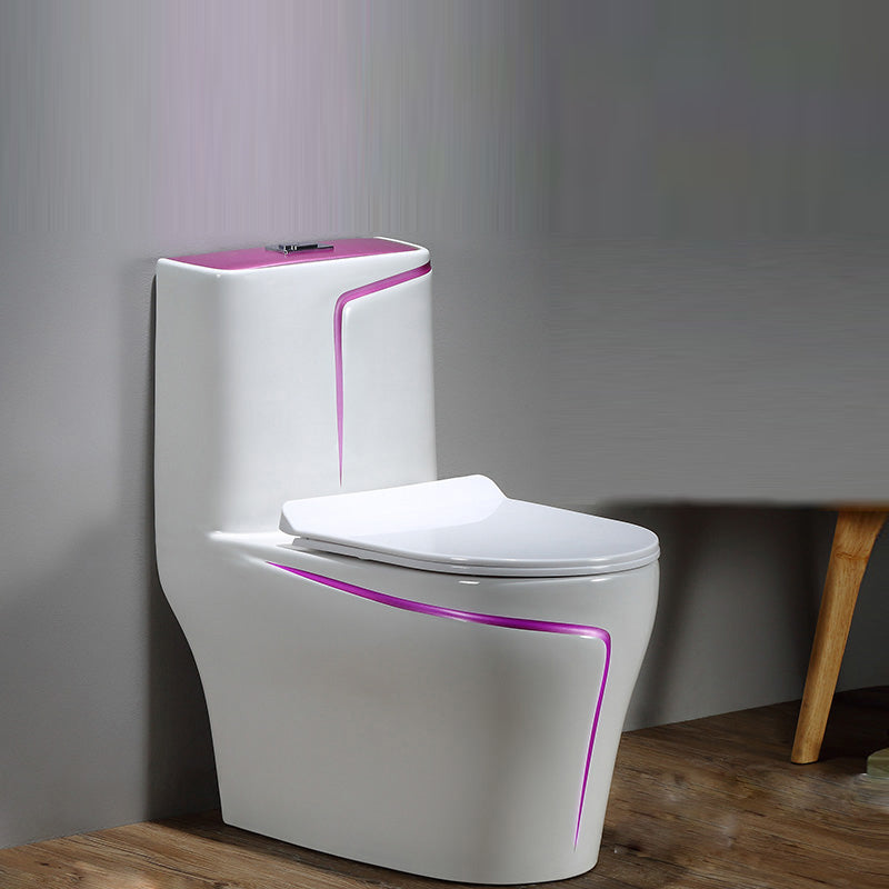Floor Mounted Porcelain Urine Toilet Traditional Siphon Jet Flush Toilet 15"L x 27"W x 30"H Pink/ White Clearhalo 'Bathroom Remodel & Bathroom Fixtures' 'Home Improvement' 'home_improvement' 'home_improvement_toilets' 'Toilets & Bidets' 'Toilets' 7398878