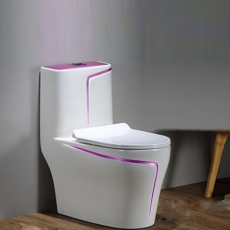 Floor Mounted Porcelain Urine Toilet Traditional Siphon Jet Flush Toilet 15"L x 27"W x 30"H Pink White Clearhalo 'Bathroom Remodel & Bathroom Fixtures' 'Home Improvement' 'home_improvement' 'home_improvement_toilets' 'Toilets & Bidets' 'Toilets' 7398878