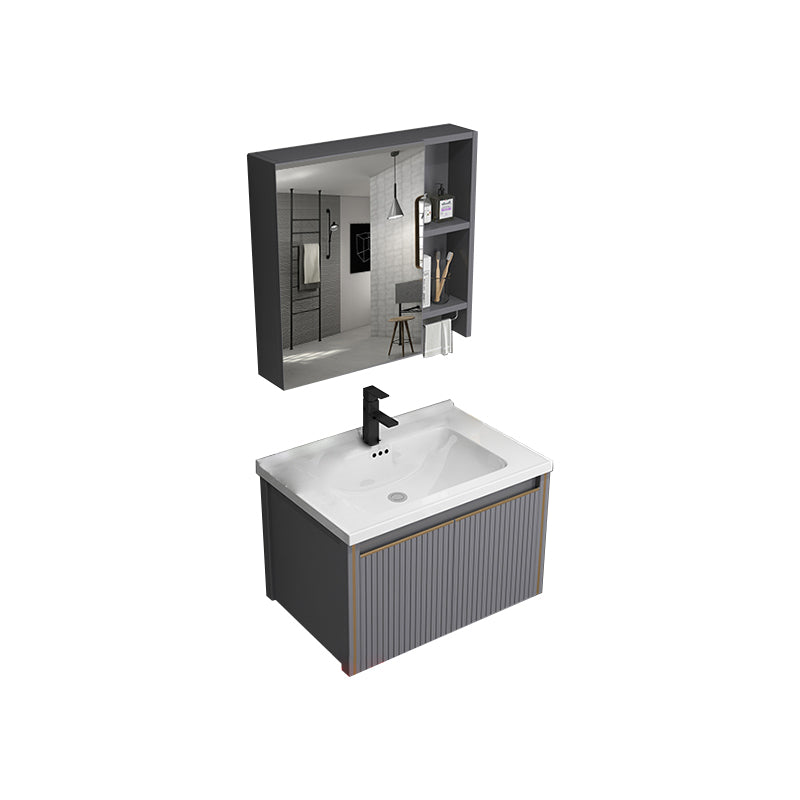 Metal Glam Bathroom Vanity Set Wall Mount Faucet Included Bathroom Vanity Vanity & Faucet & Mirror Cabinet Ceramic Clearhalo 'Bathroom Remodel & Bathroom Fixtures' 'Bathroom Vanities' 'bathroom_vanities' 'Home Improvement' 'home_improvement' 'home_improvement_bathroom_vanities' 7398922