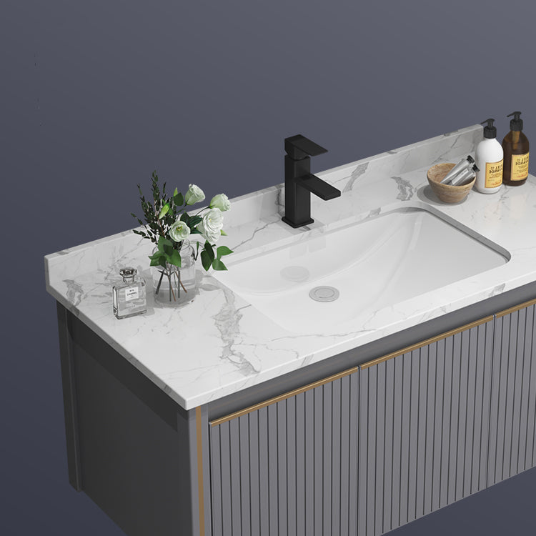 Metal Glam Bathroom Vanity Set Wall Mount Faucet Included Bathroom Vanity Clearhalo 'Bathroom Remodel & Bathroom Fixtures' 'Bathroom Vanities' 'bathroom_vanities' 'Home Improvement' 'home_improvement' 'home_improvement_bathroom_vanities' 7398932