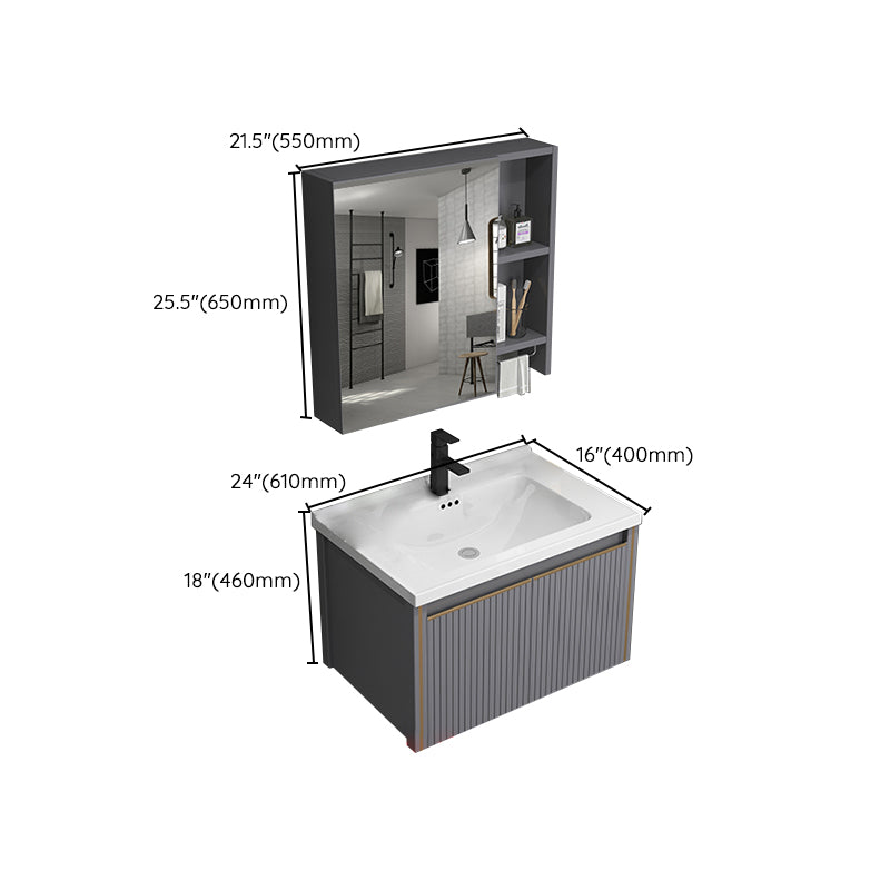 Metal Glam Bathroom Vanity Set Wall Mount Faucet Included Bathroom Vanity Clearhalo 'Bathroom Remodel & Bathroom Fixtures' 'Bathroom Vanities' 'bathroom_vanities' 'Home Improvement' 'home_improvement' 'home_improvement_bathroom_vanities' 7398940