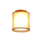 Simple 1 Light Ceiling Lighting Brass Dual Square/Cylinder Mini Flushmount Lighting with Fabric Shade Clearhalo 'Ceiling Lights' 'Close To Ceiling Lights' 'Close to ceiling' 'Flush mount' Lighting' 739932