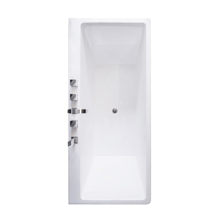 Modern Acrylic Bath Soaking White Rectangular Drop-in Bathtub Clearhalo 'Bathroom Remodel & Bathroom Fixtures' 'Bathtubs' 'Home Improvement' 'home_improvement' 'home_improvement_bathtubs' 'Showers & Bathtubs' 7400395