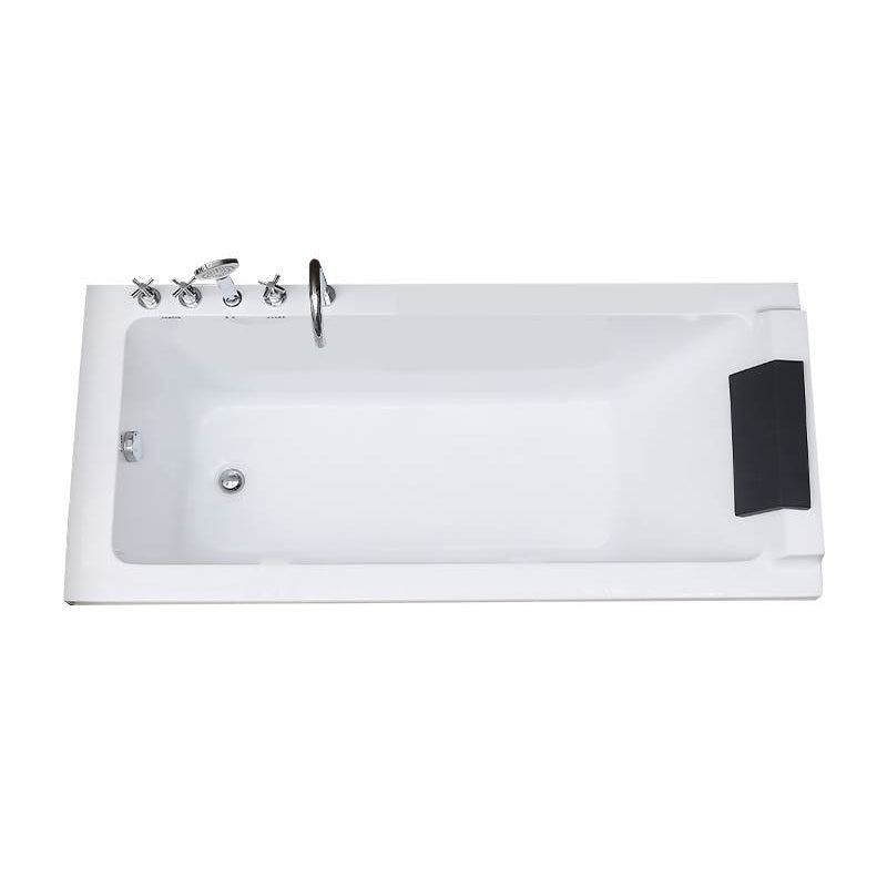 Modern Rectangular Bath Acrylic Soaking White Drop-in Bathtub Right Tub with Silver 5-Piece Set Clearhalo 'Bathroom Remodel & Bathroom Fixtures' 'Bathtubs' 'Home Improvement' 'home_improvement' 'home_improvement_bathtubs' 'Showers & Bathtubs' 7400408