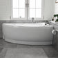 Modern Corner Bath Back to Wall Acrylic Soaking White Bathtub 59"L x 28"W x 25"H Left Tub with Silver 5-Piece Set Clearhalo 'Bathroom Remodel & Bathroom Fixtures' 'Bathtubs' 'Home Improvement' 'home_improvement' 'home_improvement_bathtubs' 'Showers & Bathtubs' 7400426