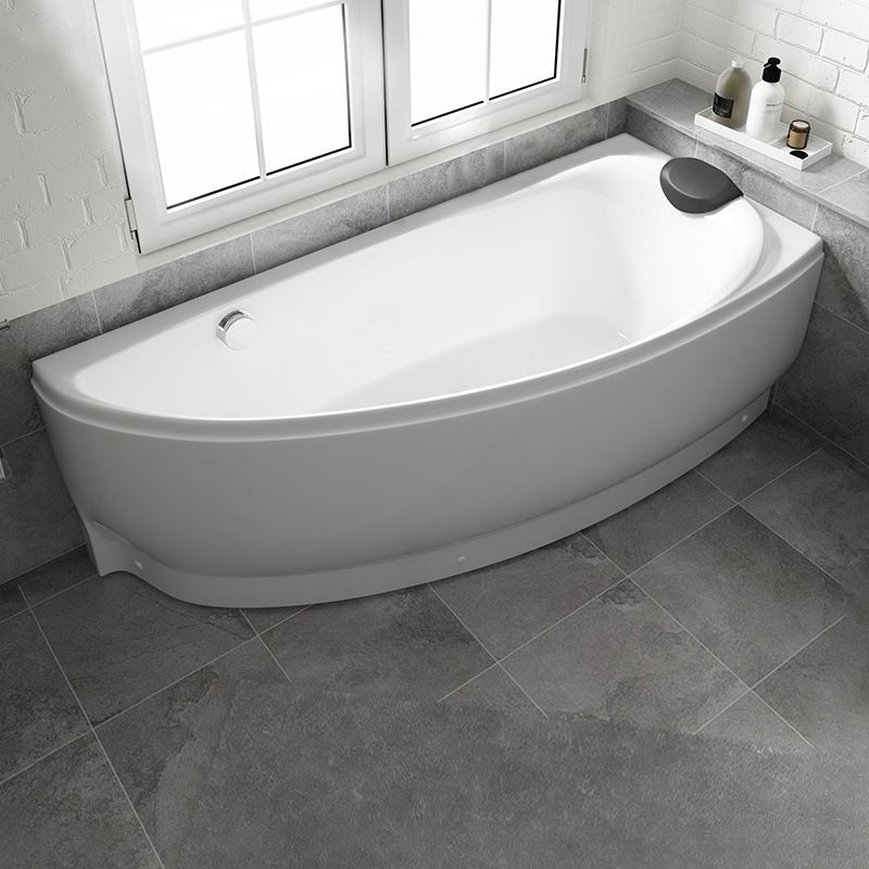 Modern Corner Bath Back to Wall Acrylic Soaking White Bathtub Left Tub Clearhalo 'Bathroom Remodel & Bathroom Fixtures' 'Bathtubs' 'Home Improvement' 'home_improvement' 'home_improvement_bathtubs' 'Showers & Bathtubs' 7400427