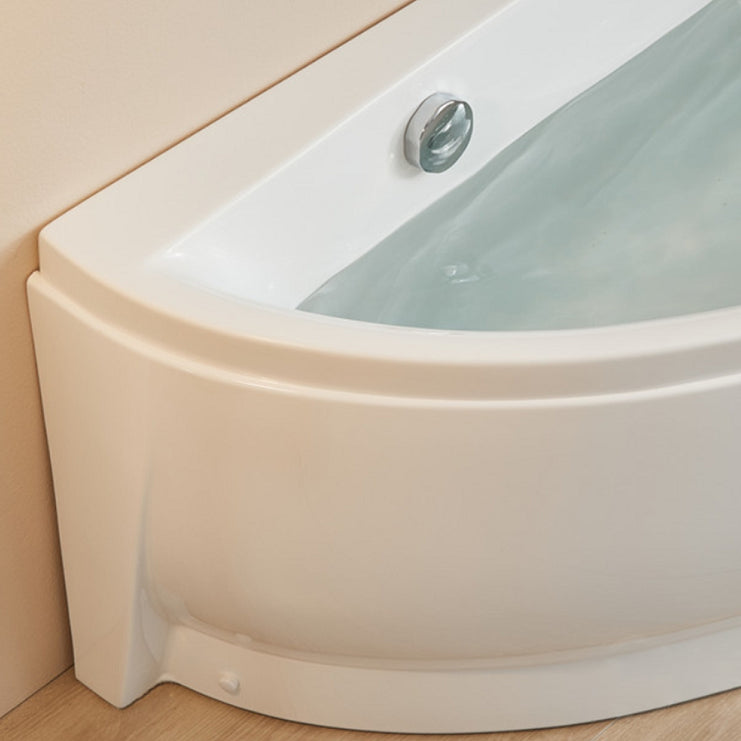 Modern Corner Bath Back to Wall Acrylic Soaking White Bathtub Clearhalo 'Bathroom Remodel & Bathroom Fixtures' 'Bathtubs' 'Home Improvement' 'home_improvement' 'home_improvement_bathtubs' 'Showers & Bathtubs' 7400435