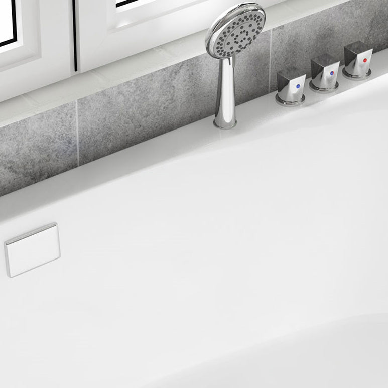 Modern Corner Bath Back to Wall Acrylic Soaking White Bathtub Clearhalo 'Bathroom Remodel & Bathroom Fixtures' 'Bathtubs' 'Home Improvement' 'home_improvement' 'home_improvement_bathtubs' 'Showers & Bathtubs' 7400437