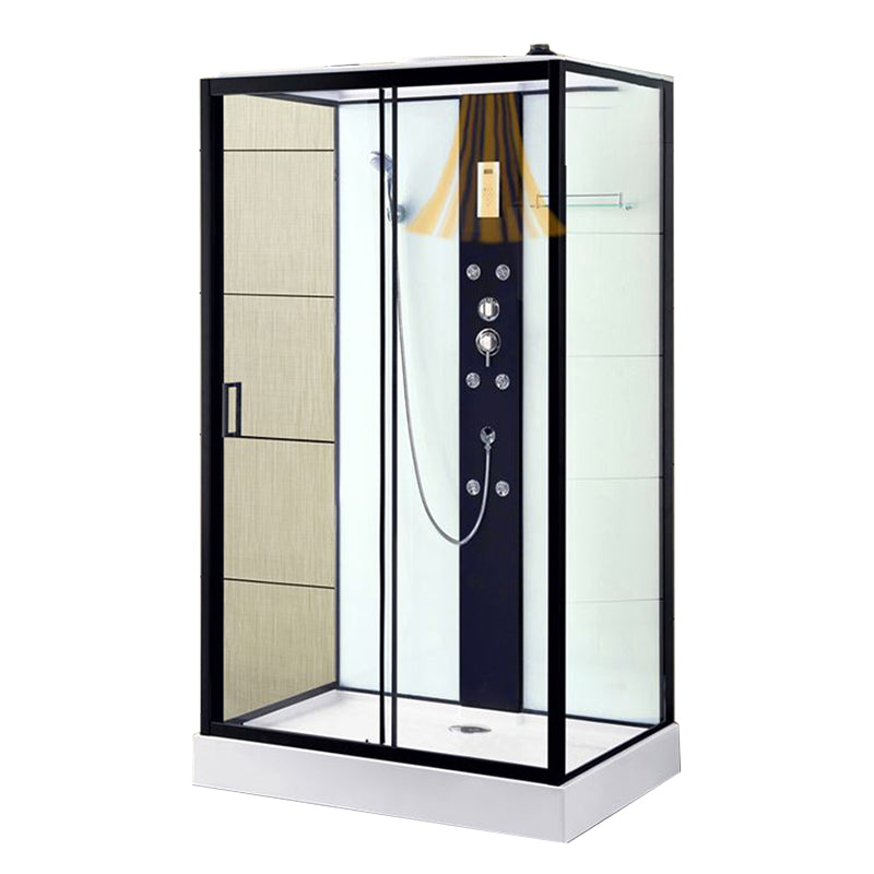 Framed Single Sliding Shower Stall Rectangle Frosted Shower Stall 39"L x 31"W x 85"H Stainless Steel Back Spray Yes Clearhalo 'Bathroom Remodel & Bathroom Fixtures' 'Home Improvement' 'home_improvement' 'home_improvement_shower_stalls_enclosures' 'Shower Stalls & Enclosures' 'shower_stalls_enclosures' 'Showers & Bathtubs' 7400475