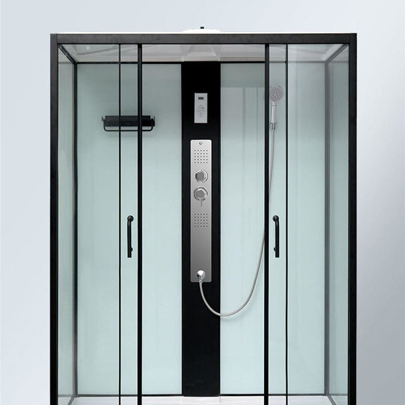 Framed Single Sliding Shower Stall Rectangle Frosted Shower Stall Clearhalo 'Bathroom Remodel & Bathroom Fixtures' 'Home Improvement' 'home_improvement' 'home_improvement_shower_stalls_enclosures' 'Shower Stalls & Enclosures' 'shower_stalls_enclosures' 'Showers & Bathtubs' 7400481