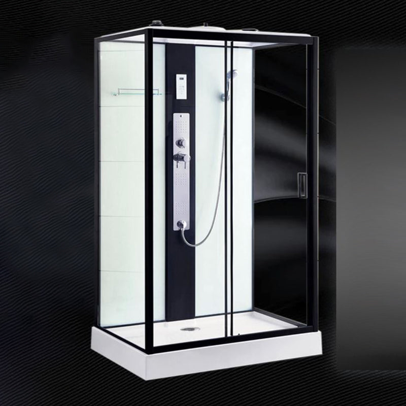 Framed Single Sliding Shower Stall Rectangle Frosted Shower Stall 47"L x 35"W x 85"H Luxury Clearhalo 'Bathroom Remodel & Bathroom Fixtures' 'Home Improvement' 'home_improvement' 'home_improvement_shower_stalls_enclosures' 'Shower Stalls & Enclosures' 'shower_stalls_enclosures' 'Showers & Bathtubs' 7400482