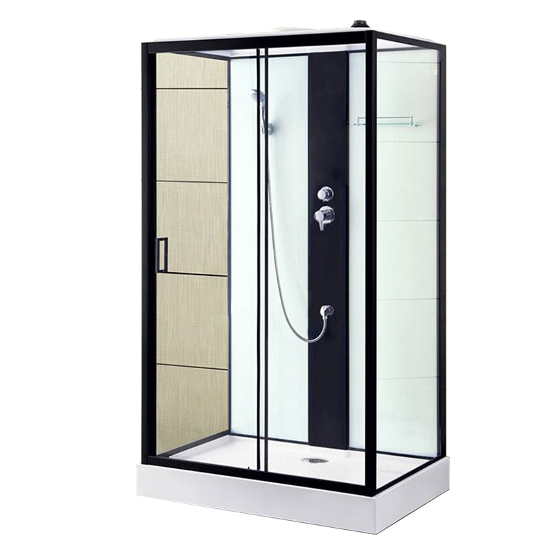 Framed Single Sliding Shower Stall Rectangle Frosted Shower Stall Clearhalo 'Bathroom Remodel & Bathroom Fixtures' 'Home Improvement' 'home_improvement' 'home_improvement_shower_stalls_enclosures' 'Shower Stalls & Enclosures' 'shower_stalls_enclosures' 'Showers & Bathtubs' 7400483