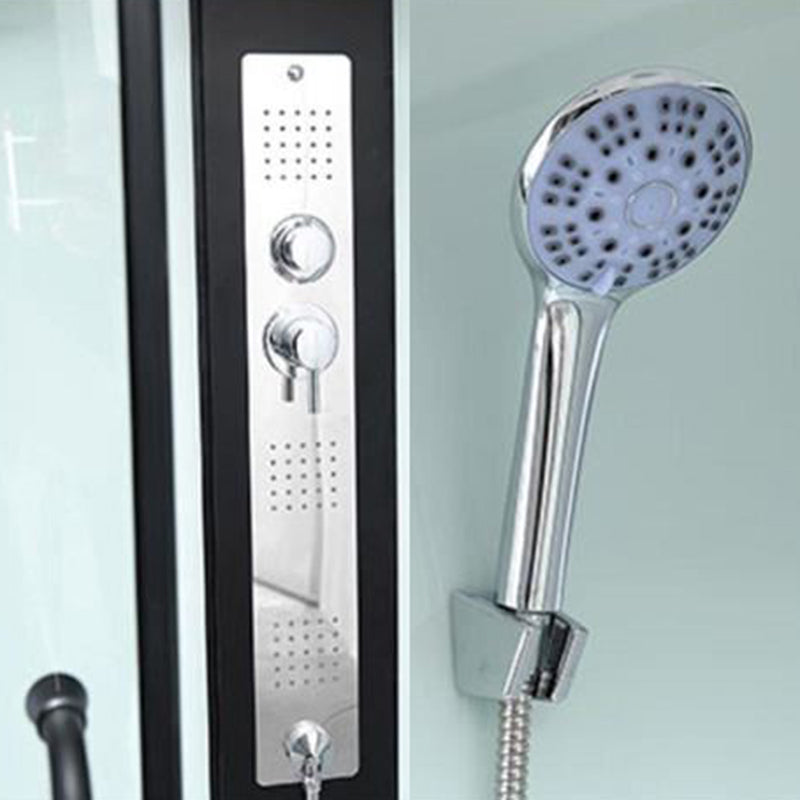 Framed Single Sliding Shower Stall Rectangle Frosted Shower Stall Clearhalo 'Bathroom Remodel & Bathroom Fixtures' 'Home Improvement' 'home_improvement' 'home_improvement_shower_stalls_enclosures' 'Shower Stalls & Enclosures' 'shower_stalls_enclosures' 'Showers & Bathtubs' 7400488