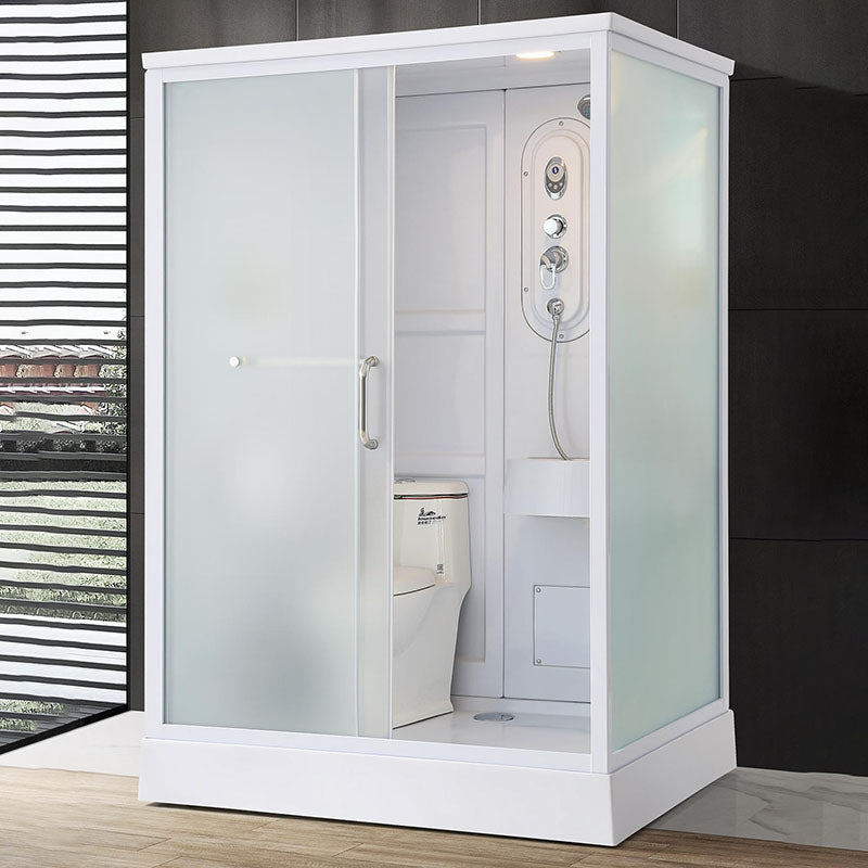 White Rectangle Shower Enclosure Tempered Glass Shower Enclosure Front Opening Clearhalo 'Bathroom Remodel & Bathroom Fixtures' 'Home Improvement' 'home_improvement' 'home_improvement_shower_stalls_enclosures' 'Shower Stalls & Enclosures' 'shower_stalls_enclosures' 'Showers & Bathtubs' 7400516