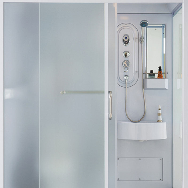 White Rectangle Shower Enclosure Tempered Glass Shower Enclosure Clearhalo 'Bathroom Remodel & Bathroom Fixtures' 'Home Improvement' 'home_improvement' 'home_improvement_shower_stalls_enclosures' 'Shower Stalls & Enclosures' 'shower_stalls_enclosures' 'Showers & Bathtubs' 7400518