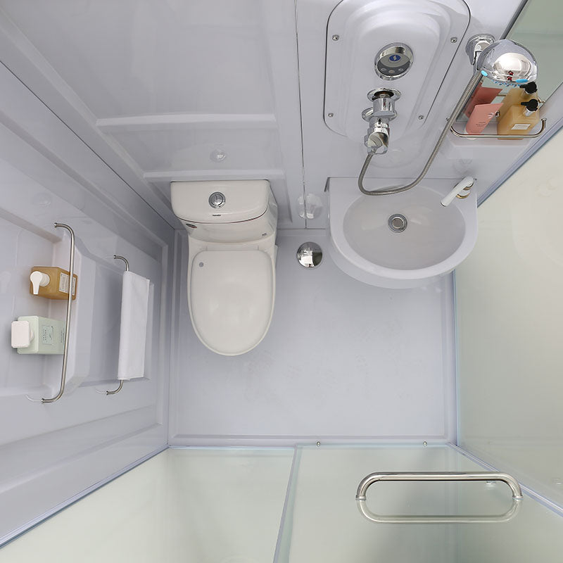 White Rectangle Shower Enclosure Tempered Glass Shower Enclosure Clearhalo 'Bathroom Remodel & Bathroom Fixtures' 'Home Improvement' 'home_improvement' 'home_improvement_shower_stalls_enclosures' 'Shower Stalls & Enclosures' 'shower_stalls_enclosures' 'Showers & Bathtubs' 7400519