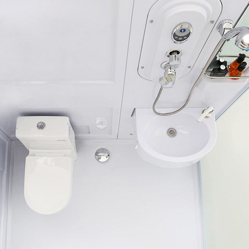 White Rectangle Shower Enclosure Tempered Glass Shower Enclosure Clearhalo 'Bathroom Remodel & Bathroom Fixtures' 'Home Improvement' 'home_improvement' 'home_improvement_shower_stalls_enclosures' 'Shower Stalls & Enclosures' 'shower_stalls_enclosures' 'Showers & Bathtubs' 7400522