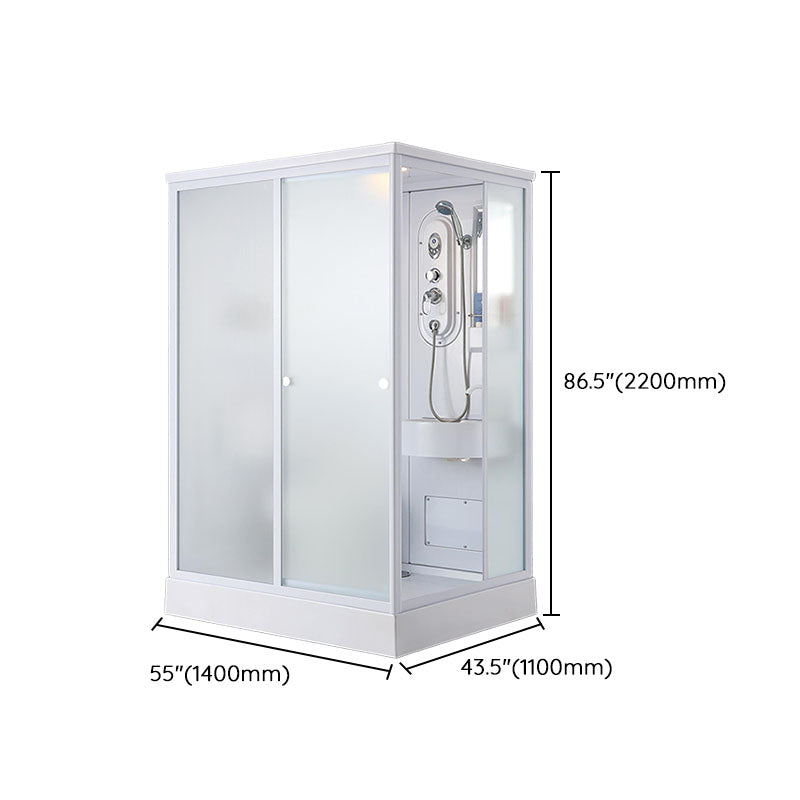 White Rectangle Shower Enclosure Tempered Glass Shower Enclosure Clearhalo 'Bathroom Remodel & Bathroom Fixtures' 'Home Improvement' 'home_improvement' 'home_improvement_shower_stalls_enclosures' 'Shower Stalls & Enclosures' 'shower_stalls_enclosures' 'Showers & Bathtubs' 7400527
