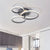 3 Rings Semi Flush Mount Modernist Acrylic Grey/White/Black and White LED Flush Mount Ceiling Light Fixture Grey Clearhalo 'Ceiling Lights' 'Close To Ceiling Lights' 'Close to ceiling' 'Semi-flushmount' Lighting' 740121