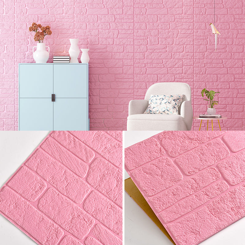 Plastic Wall Paneling Contemporary Peel and Stick Wall Paneling Pink Clearhalo 'Flooring 'Home Improvement' 'home_improvement' 'home_improvement_wall_paneling' 'Wall Paneling' 'wall_paneling' 'Walls & Ceilings' Walls and Ceiling' 7401546