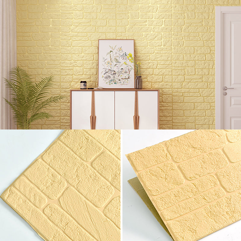 Plastic Wall Paneling Contemporary Peel and Stick Wall Paneling Yellow Clearhalo 'Flooring 'Home Improvement' 'home_improvement' 'home_improvement_wall_paneling' 'Wall Paneling' 'wall_paneling' 'Walls & Ceilings' Walls and Ceiling' 7401548