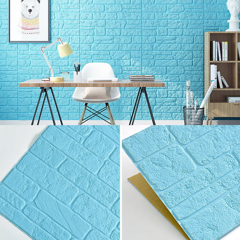 Plastic Wall Paneling Contemporary Peel and Stick Wall Paneling Blue Clearhalo 'Flooring 'Home Improvement' 'home_improvement' 'home_improvement_wall_paneling' 'Wall Paneling' 'wall_paneling' 'Walls & Ceilings' Walls and Ceiling' 7401550