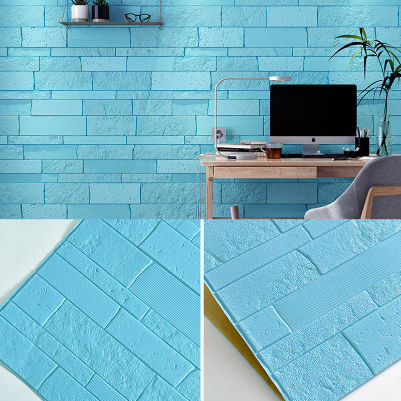 Plastic Wall Paneling Contemporary Peel and Stick Wall Paneling Sky Blue Clearhalo 'Flooring 'Home Improvement' 'home_improvement' 'home_improvement_wall_paneling' 'Wall Paneling' 'wall_paneling' 'Walls & Ceilings' Walls and Ceiling' 7401552