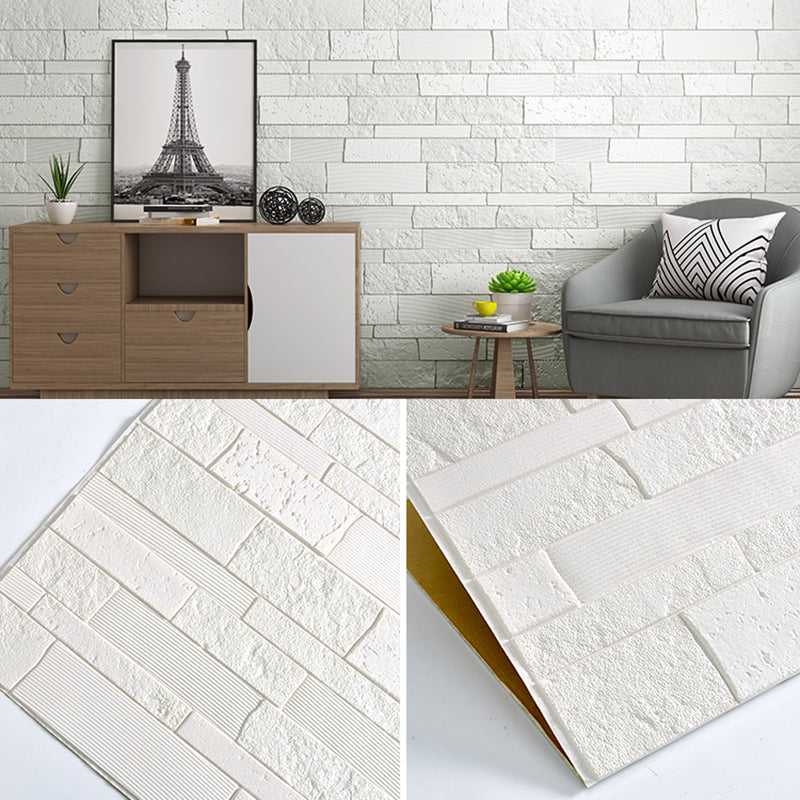 Plastic Wall Paneling Contemporary Peel and Stick Wall Paneling Matte White Clearhalo 'Flooring 'Home Improvement' 'home_improvement' 'home_improvement_wall_paneling' 'Wall Paneling' 'wall_paneling' 'Walls & Ceilings' Walls and Ceiling' 7401559