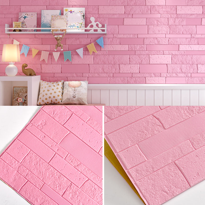 Plastic Wall Paneling Contemporary Peel and Stick Wall Paneling Matte Pink Clearhalo 'Flooring 'Home Improvement' 'home_improvement' 'home_improvement_wall_paneling' 'Wall Paneling' 'wall_paneling' 'Walls & Ceilings' Walls and Ceiling' 7401564