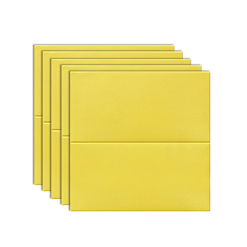 Plastic Wall Paneling Peel and Stick 3D Wall Paneling with Waterproof Fluorescent Yellow Clearhalo 'Flooring 'Home Improvement' 'home_improvement' 'home_improvement_wall_paneling' 'Wall Paneling' 'wall_paneling' 'Walls & Ceilings' Walls and Ceiling' 7401582