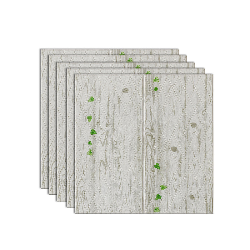 Plastic Wall Paneling Peel and Stick 3D Wall Paneling with Waterproof White/ Green/ Gray Clearhalo 'Flooring 'Home Improvement' 'home_improvement' 'home_improvement_wall_paneling' 'Wall Paneling' 'wall_paneling' 'Walls & Ceilings' Walls and Ceiling' 7401584