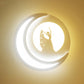 Contemporary Moon Wall Light with Cartoon Pattern Acrylic LED Sconce Light in White for Kid Bedroom White A Clearhalo 'Wall Lamps & Sconces' 'Wall Lights' Lighting' 74016
