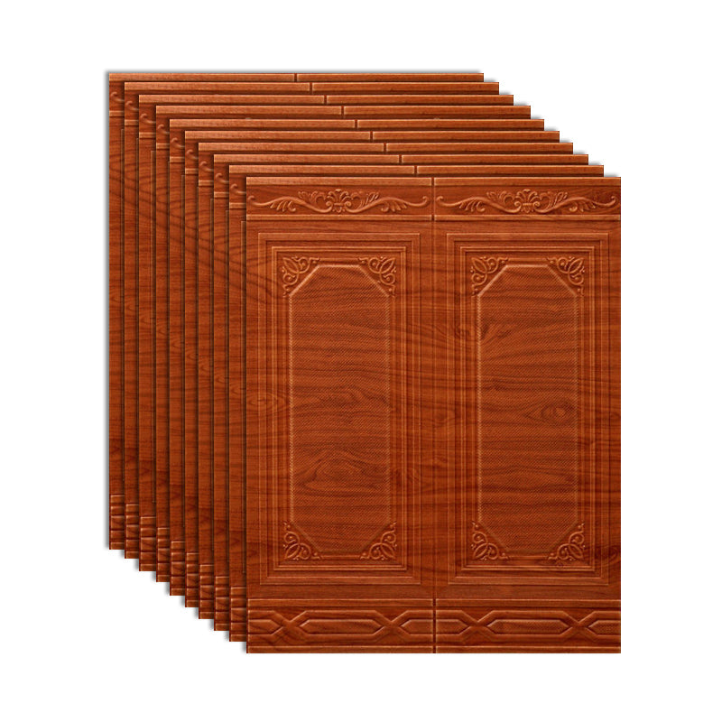 Modern Wall Paneling 3D Plastic Wall Paneling with Waterproof Red Brown Clearhalo 'Flooring 'Home Improvement' 'home_improvement' 'home_improvement_wall_paneling' 'Wall Paneling' 'wall_paneling' 'Walls & Ceilings' Walls and Ceiling' 7401613